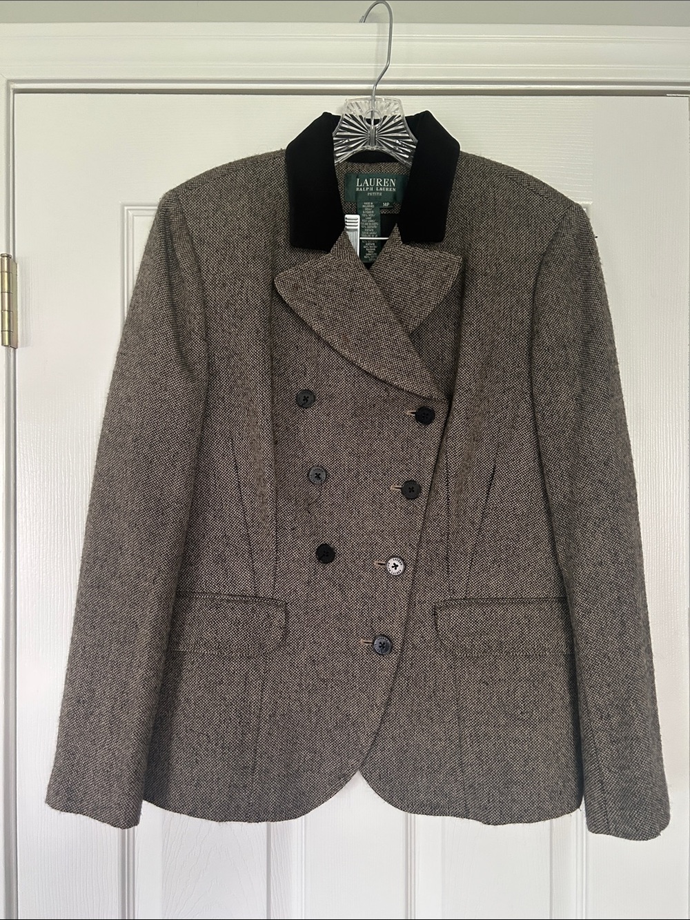 Lauren Ralph Lauren Petite Wool Tweed Double Breasted Blazer 14P